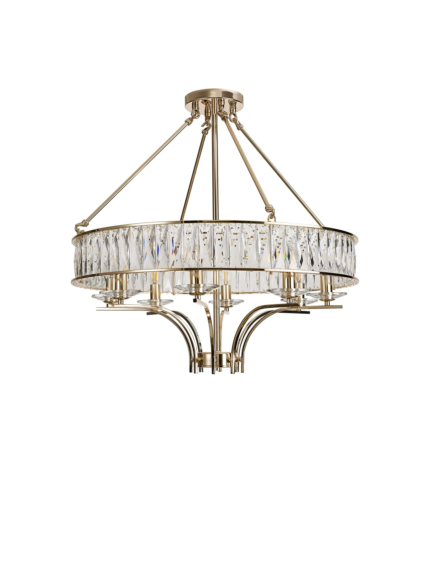 Vivienne Crystal Pendant/Semi Ceiling 8 Light French Gold IL31826  Diyas Vivienne French Gold